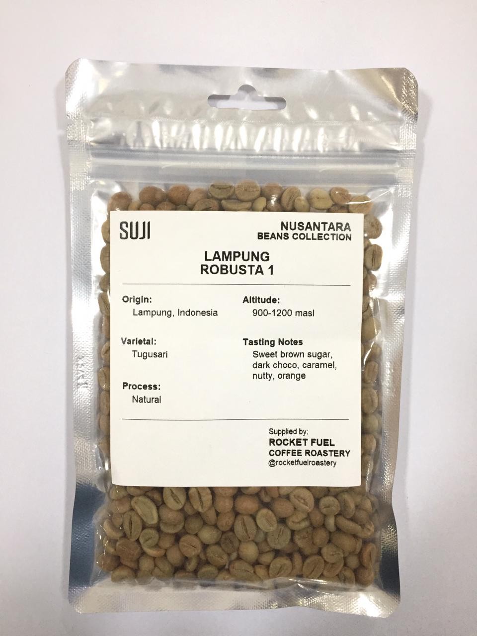 Green Bean Coffee Robusta, Sumatera, Lampung Natural 125 gr