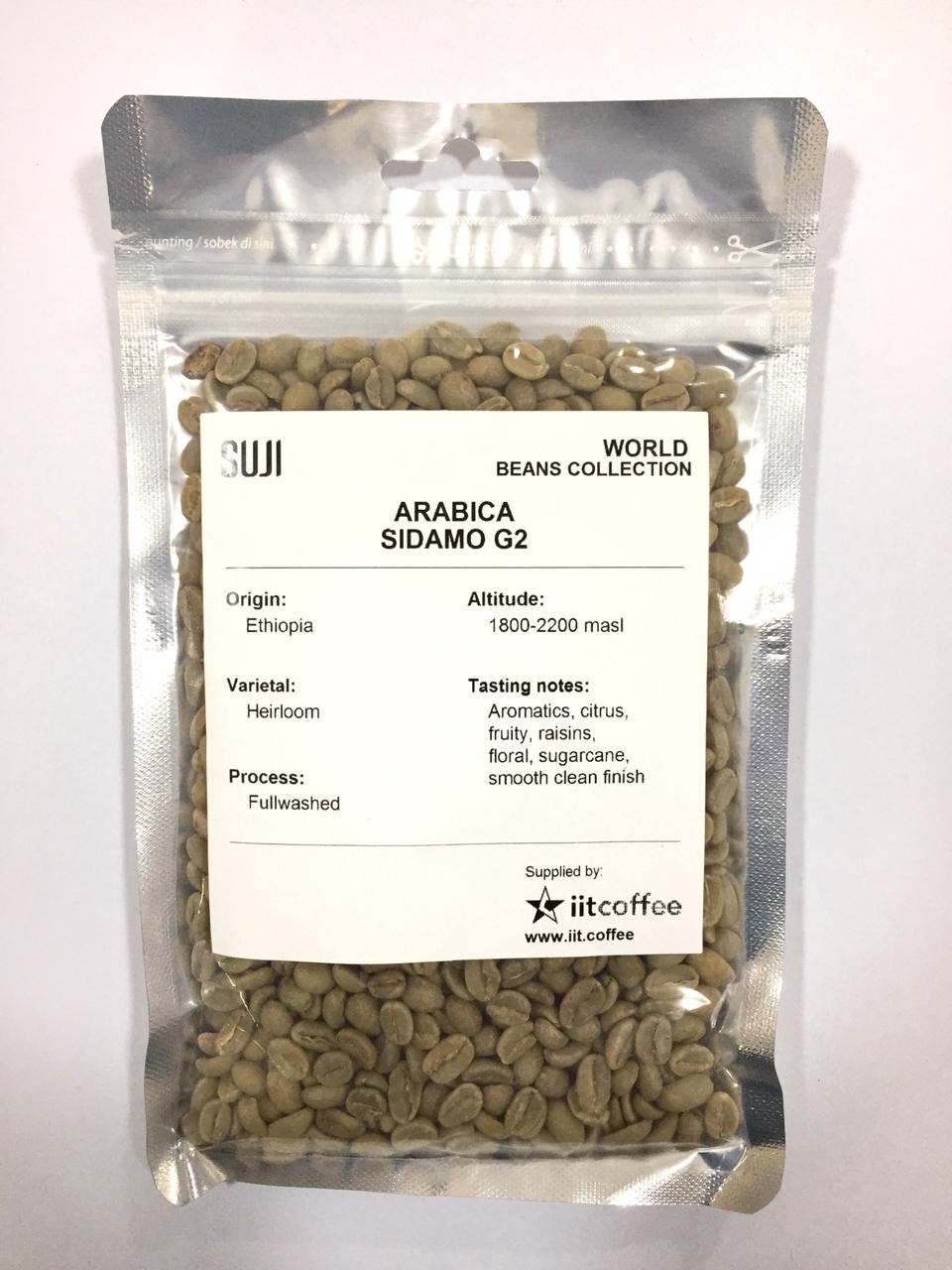 Green Bean Coffee Arabica, Ethiopia, Sidamo Washed (G2) 125 gr