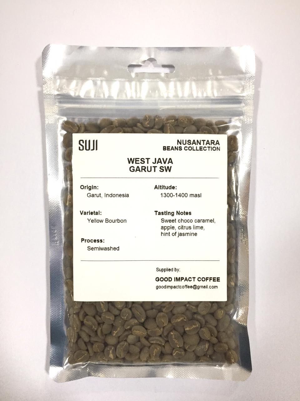 Green Bean Coffee Arabica, Jawa, Garut Semiwashed YB 125 gr