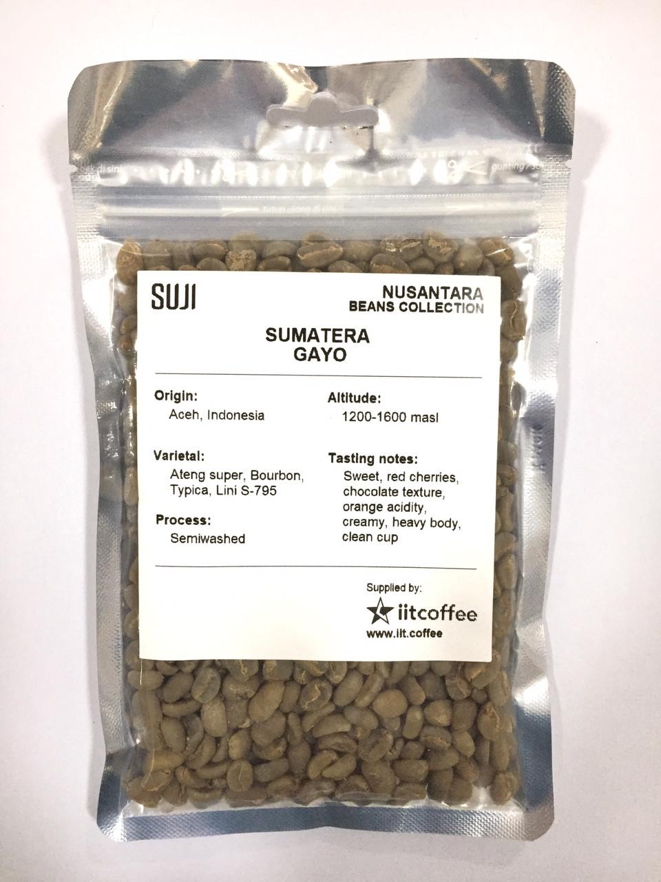 Green Bean Coffee Arabica, Sumatera, Aceh Gayo 125 gr