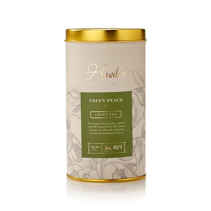 Green Peach Tin 35 gr, Havilla Tea, Green Tea