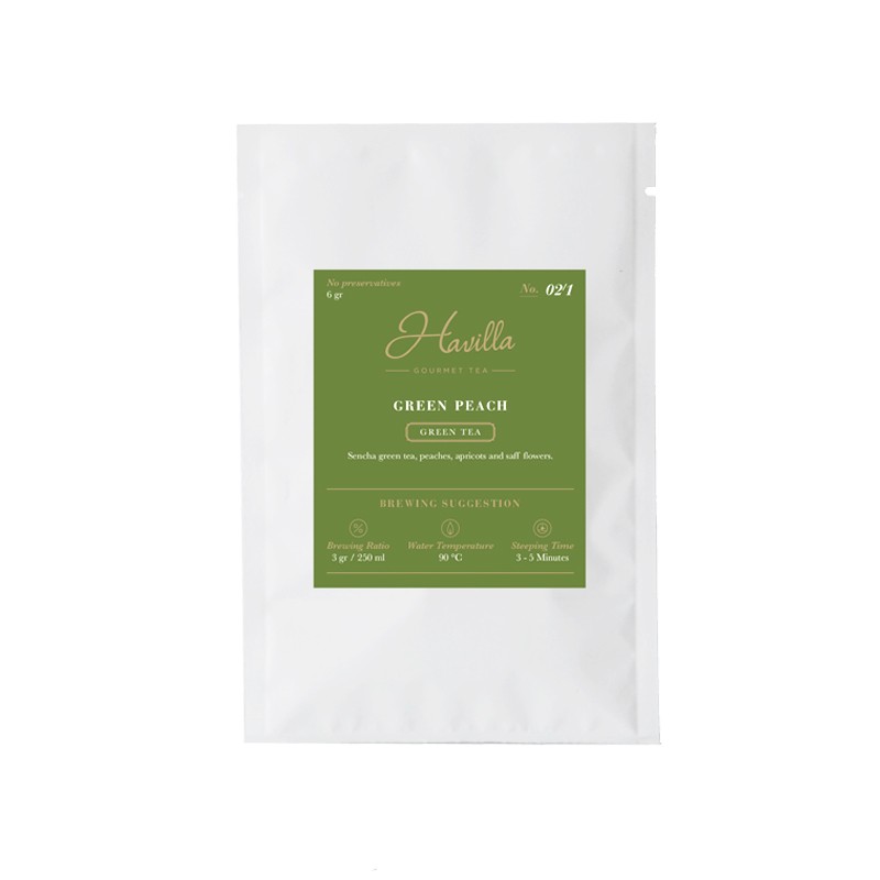 Green Peach Pouch 6 gr, Havilla Tea, Green Tea
